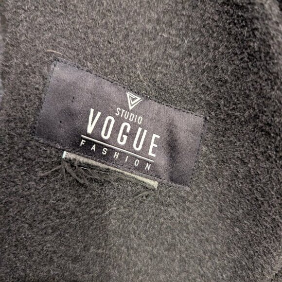 Studio Vogue Faux Shearling Coat Dark Green with Removable Hood Warm Oversized - Picture 7 of 11